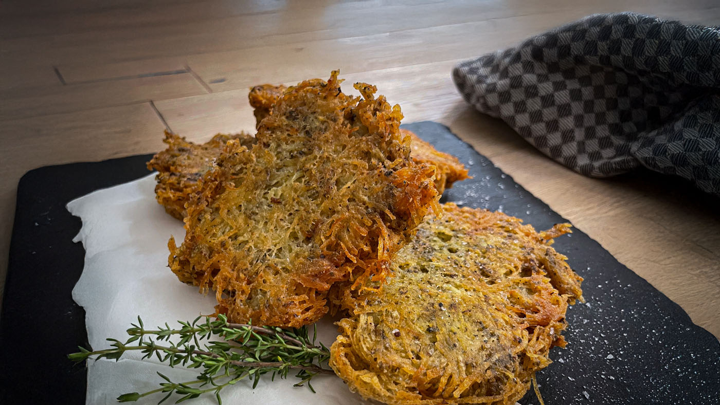 vegane Kartoffelpuffer wie im Schweizerhaus