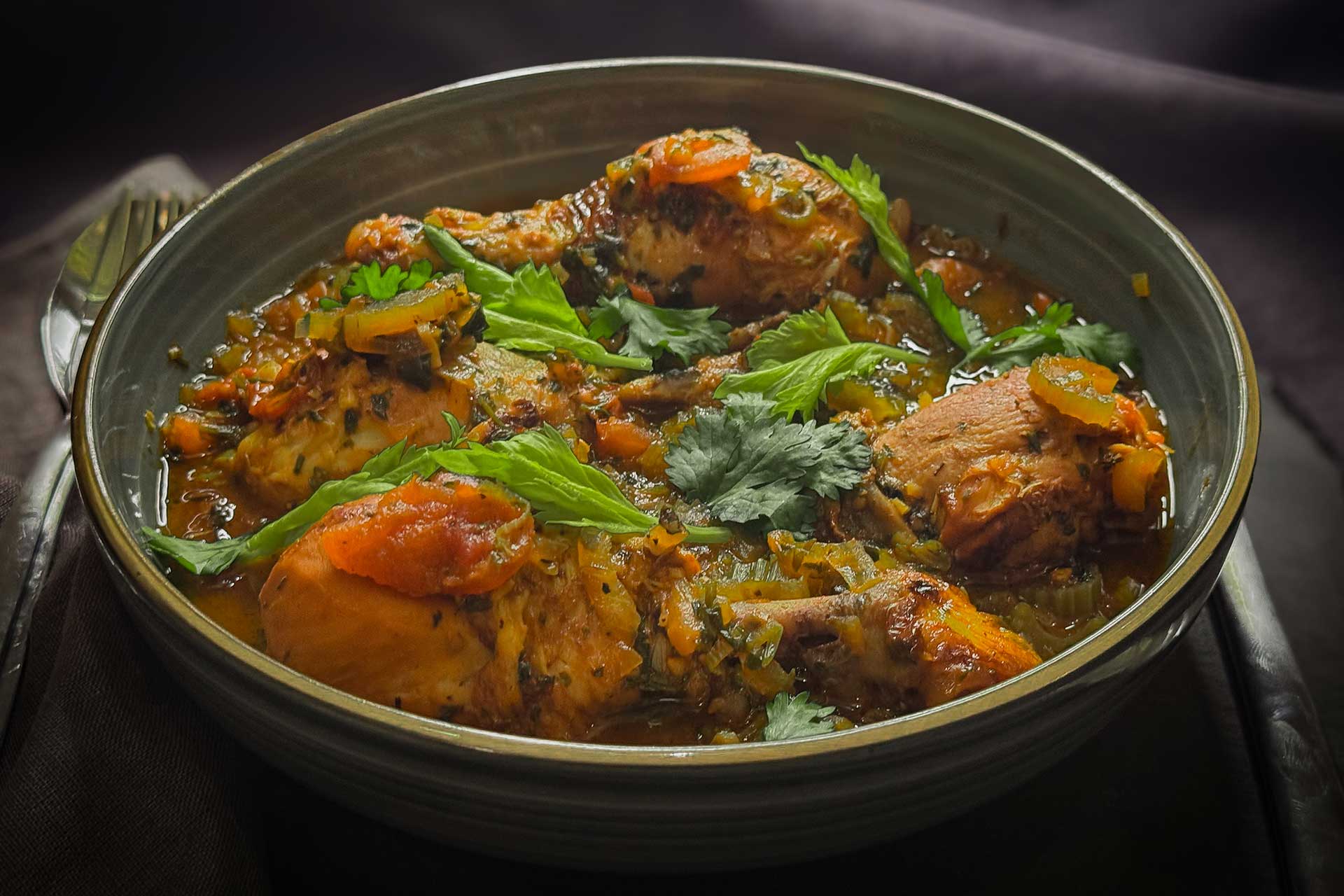 Geschmortes Huhn nach Art Trinidad